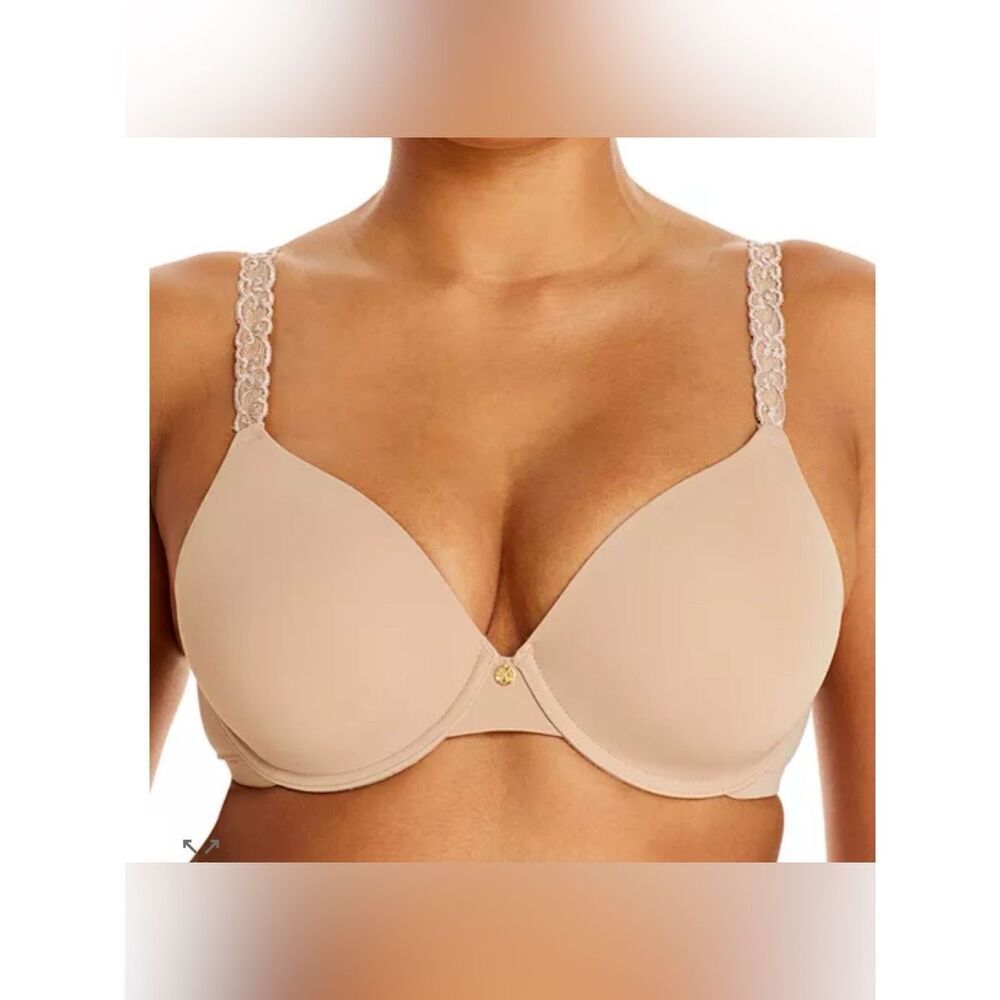Natori Pure Luxe Full Fit Contour Bra Beige 34C EUC MSRP $76